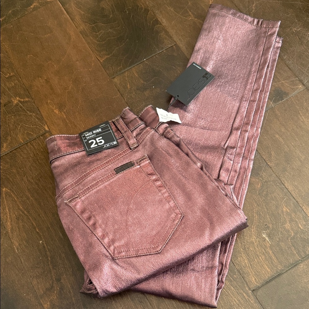 Joe's Jeans Metallic Plum Skinny Jeans